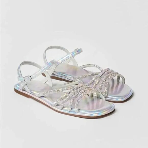 ZARA SPARKLY EMBELLISHED STRAPPY SANDALS - Picture 2 of 7